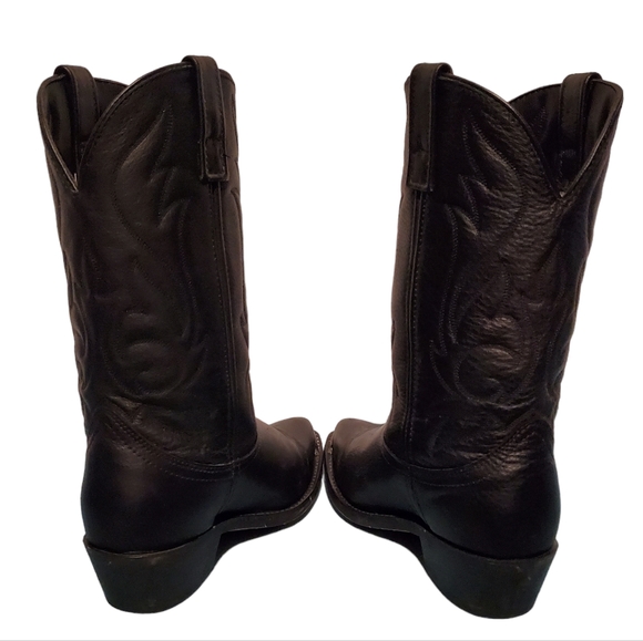 Masterson Boot Co. Black Leather Cowboy Western Boots Men's Size 8.5EW - Picture 7 of 10